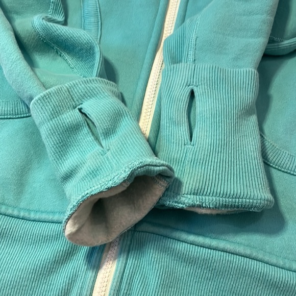 Lululemon turquoise fleece scuba full zip hoodie - Picture 7 of 10